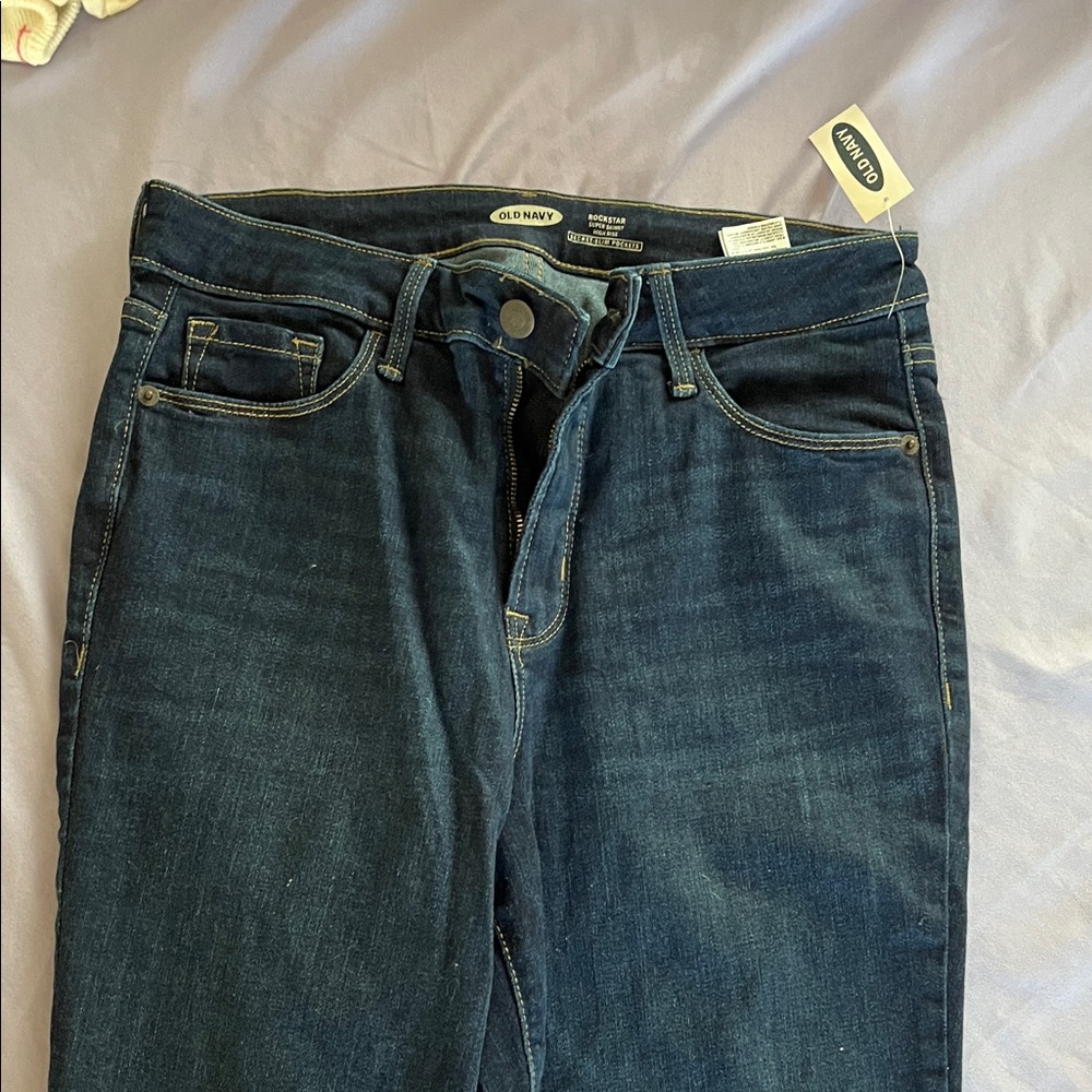 Old Navy Women's Deep Indigo super Skinny high rise Jeans